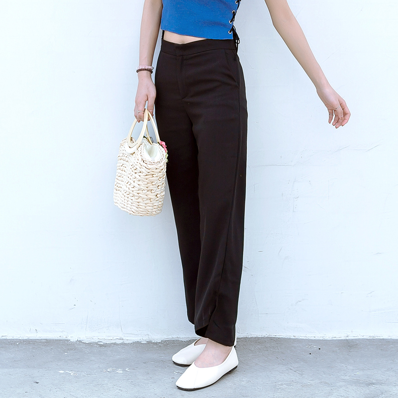 休閑直筒寬松春夏季新款潮韓版學生高腰顯瘦九分女褲